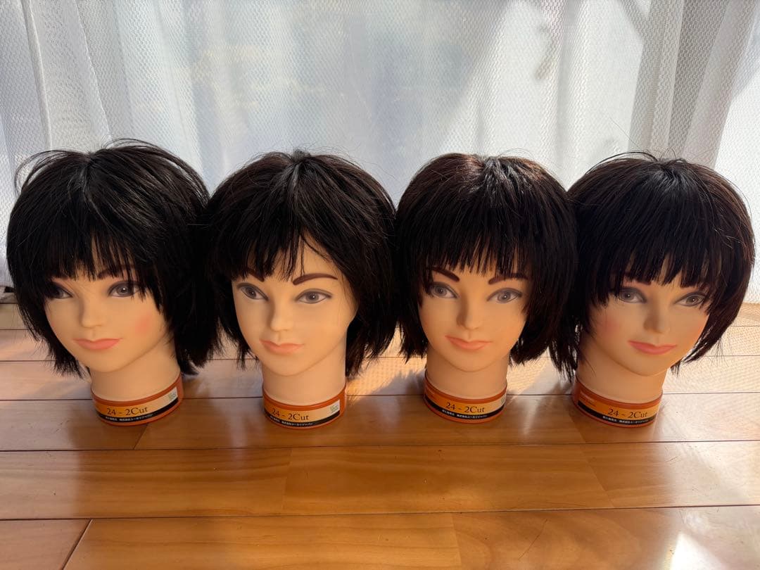 美容師国家試験練習用ウィッグ4体セット カット済 - メルカリ