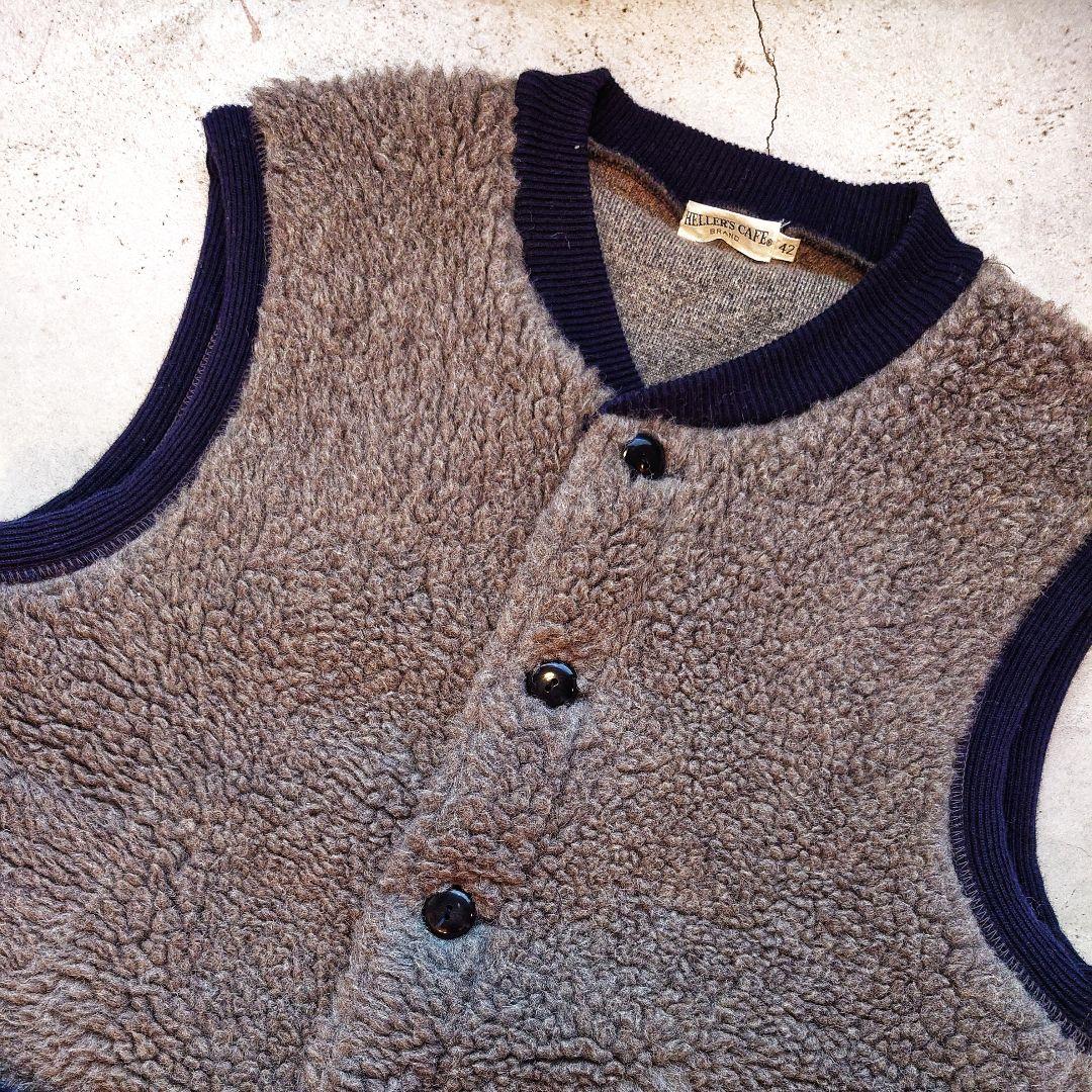 希少サイズ 42 XL相当 フリース パイルベスト ヘラーズカフェ ウエア