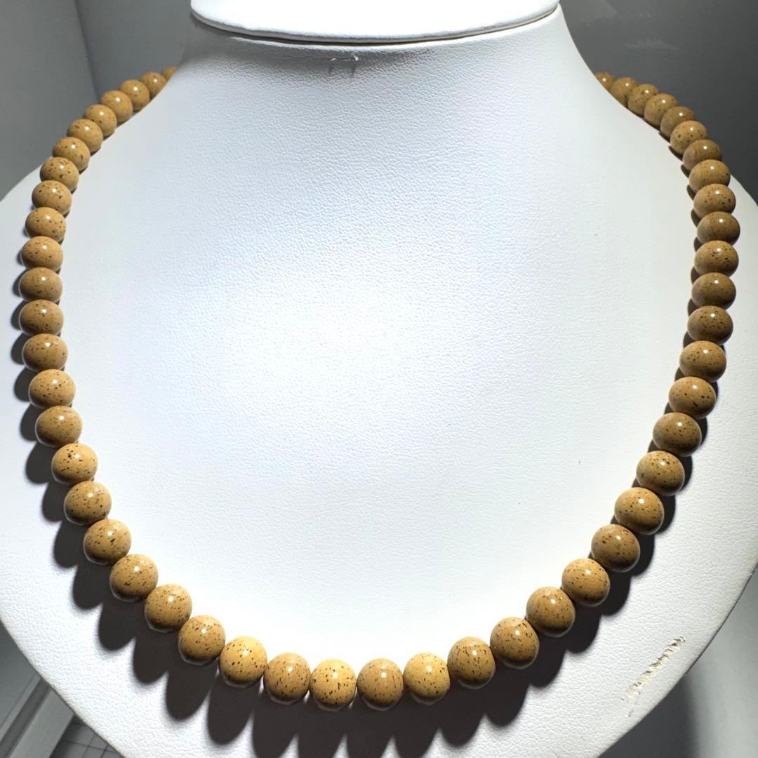 北投石ネックレス茶50センチシルバー金具NO25-2417 北投石ネックレス茶