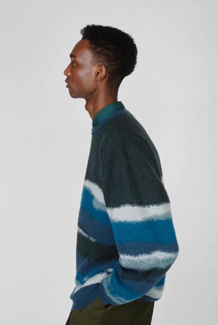 トップス Graphpaper JACQUARD CREW NECK KNIT Abstract Jacquard Crewneck Sweater | YOKE Official Website