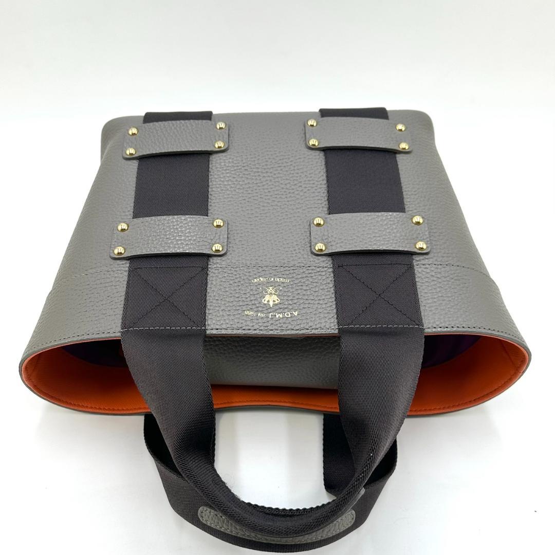極美品☆A.D.M.J. デイリートート ロゴエンブレム ハンドバッグ トート