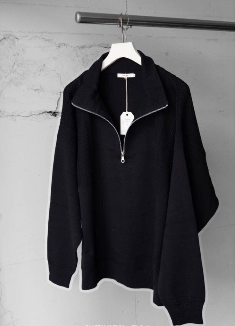 トップス YASHIKI Suikyo Half Zip Knit BLACK YASHIKI / Fuyushigure Half Zip Knit | GANKO