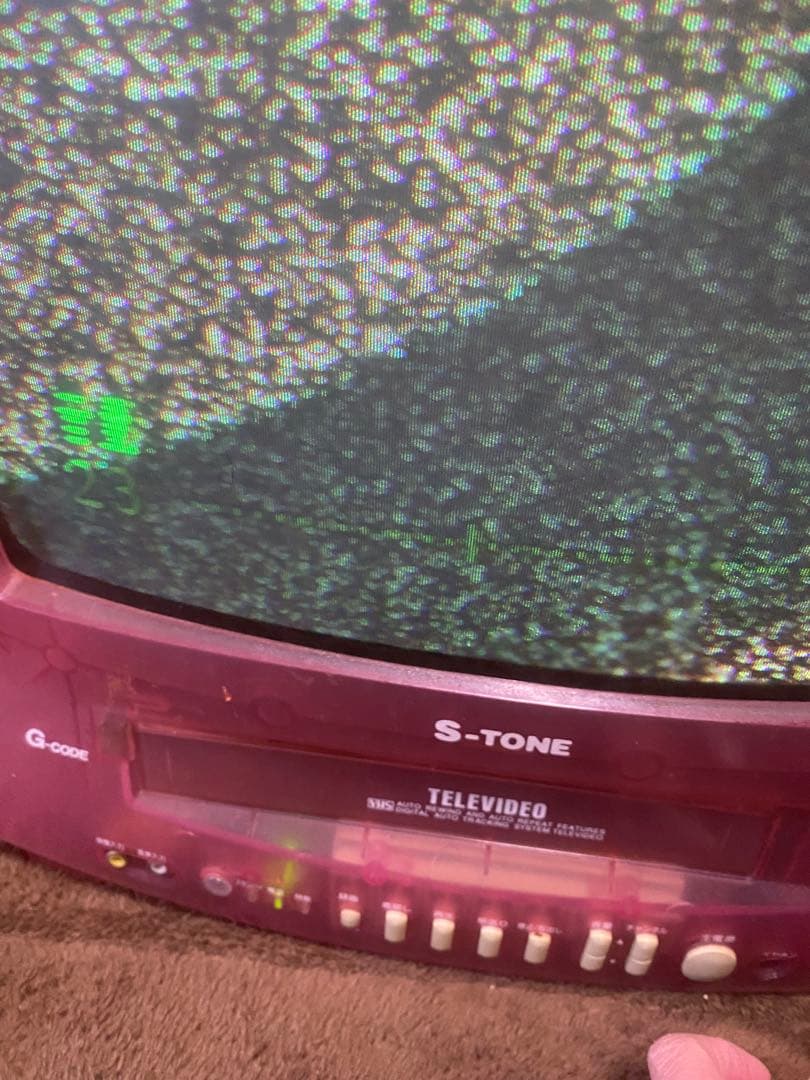 ブラウン管テレビ VHS レトロ ピンク スケルトン