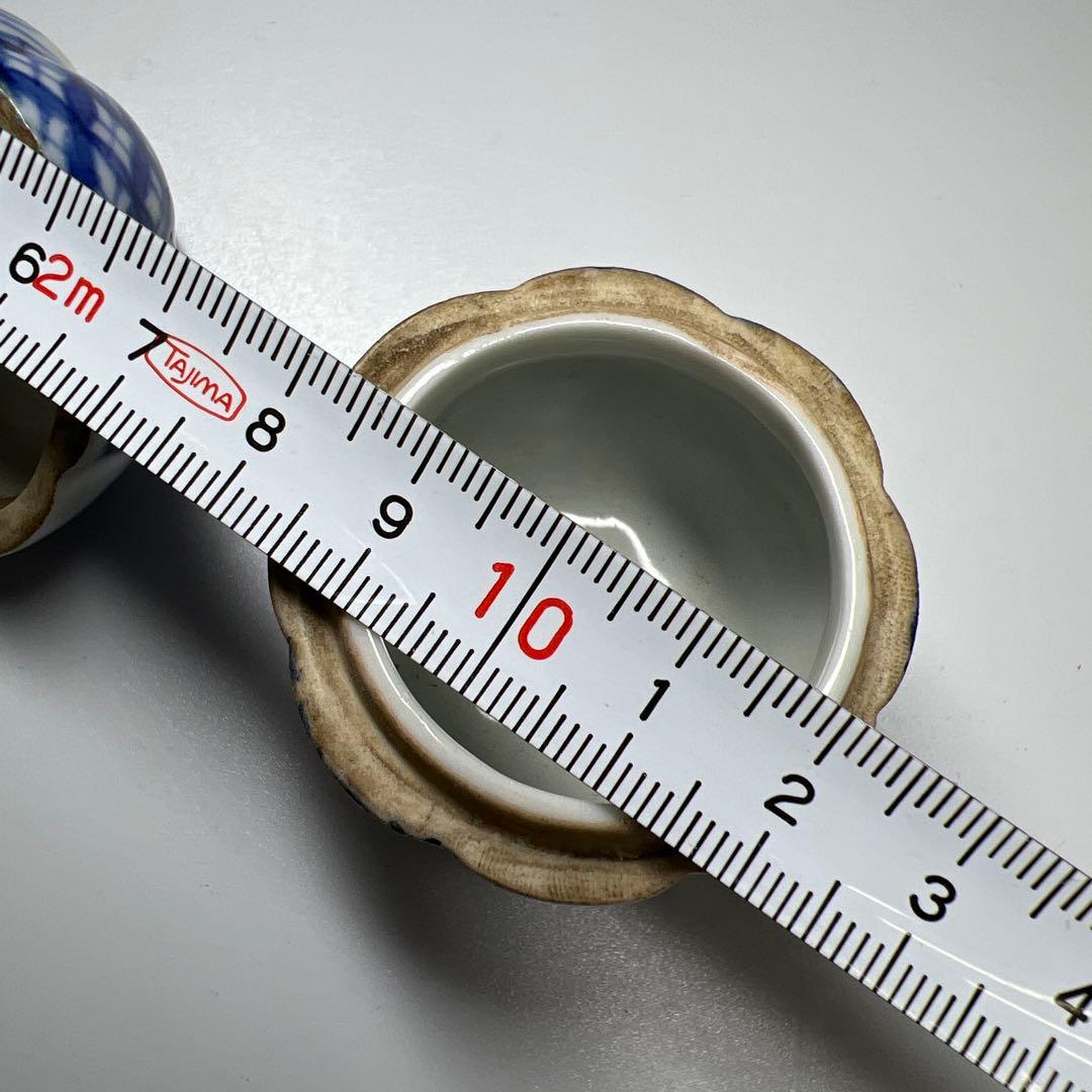 中国古玩 五良大甫呉祥瑞造 丸紋香合 木箱付 高さ約6㎝ 東Y8-0109☆2F