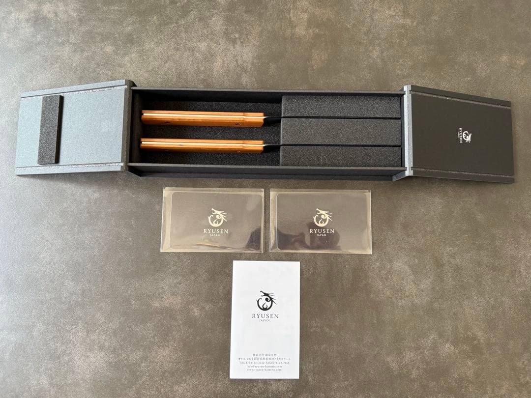 【新品未使用】RYUSEN テーブルナイフ 2本セット 寄木ナイフ YOSEGI SK06 ダマスカス 100mm - 龍泉刃物 公式オンライン