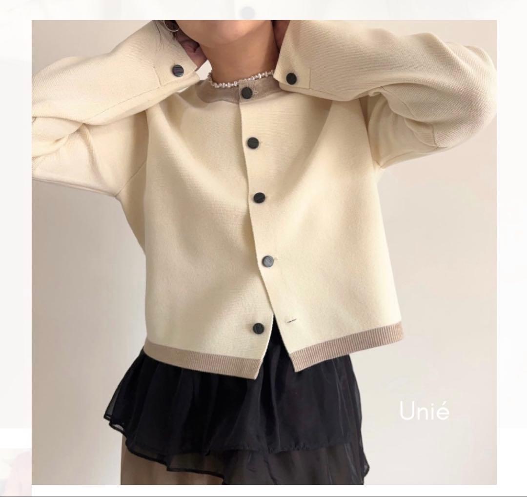 Unie 着痩せも叶う！配色ニットカーディガン KOBE LETTUCE（神戸レタス） ニットカーディガン 選べる2タイプ配色