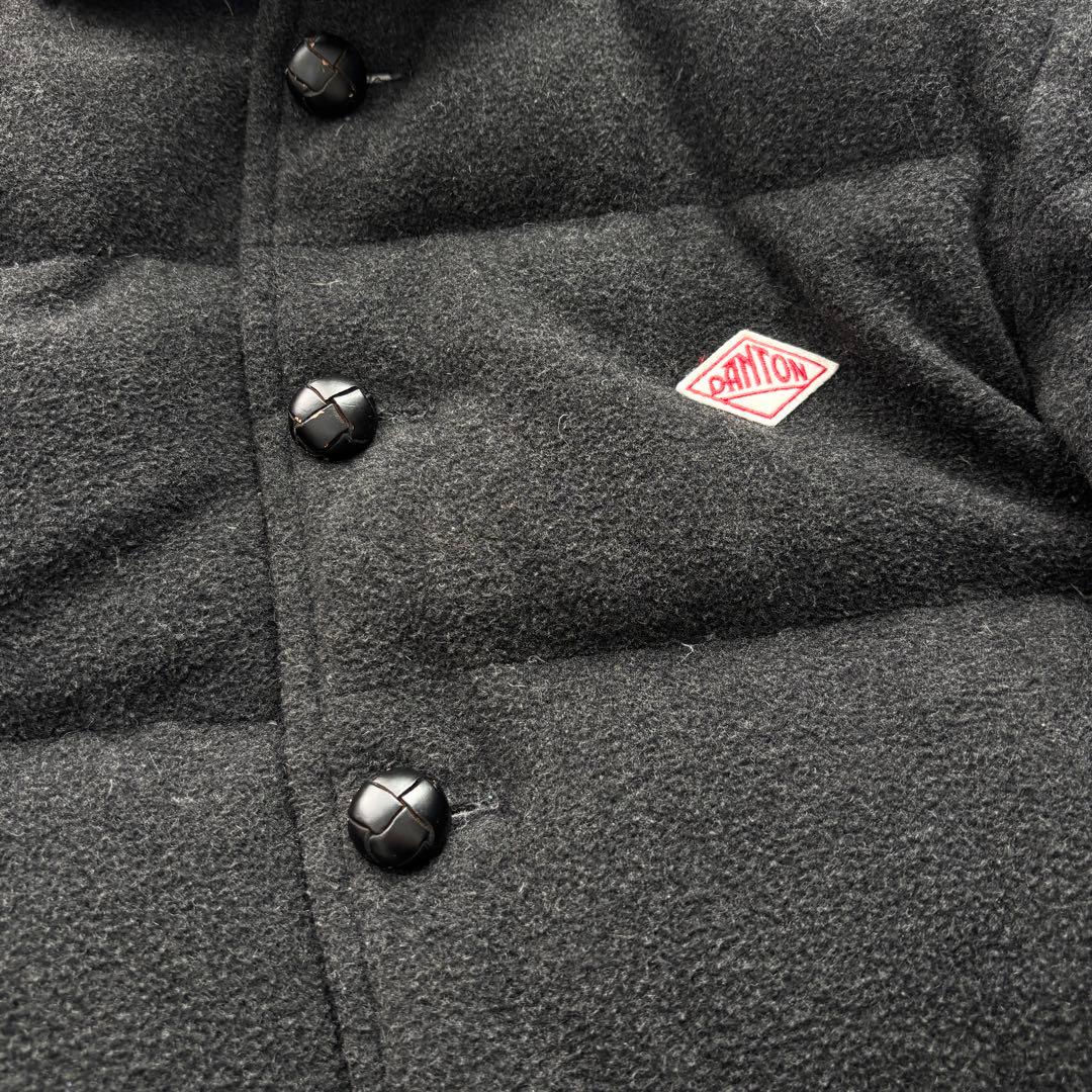 ダントン ビームス別注 ウールモッサ ダウンジャケット くるみ 黒