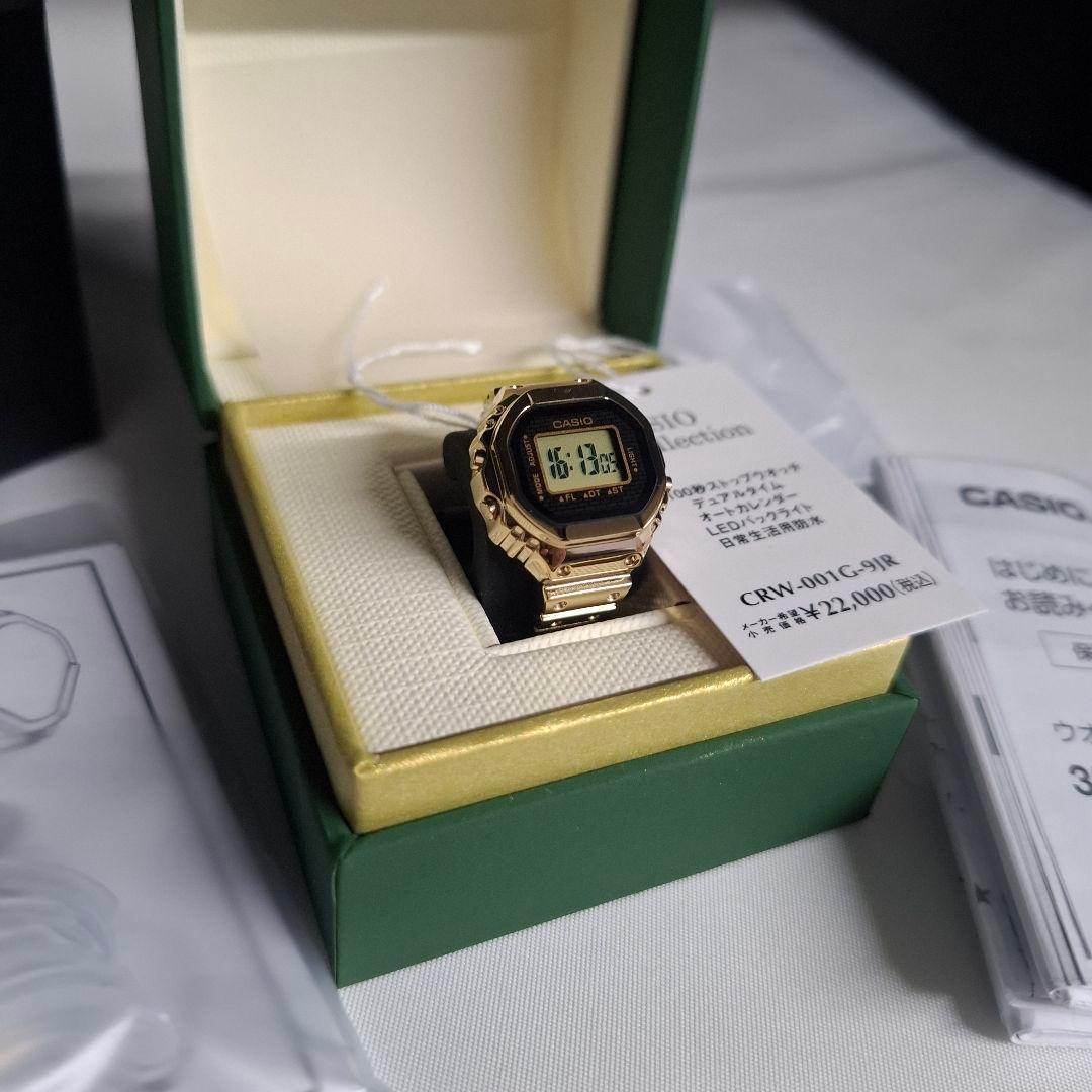 新品未使用 送料込】 CASIO リングウォッチ CRW-001G-9JR 金 - メルカリ
