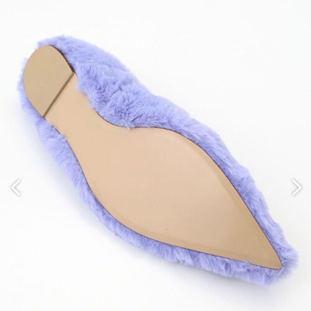 【PIPPICHIC】フラットシューズ《36》23cm ファー ラベンダー 紫