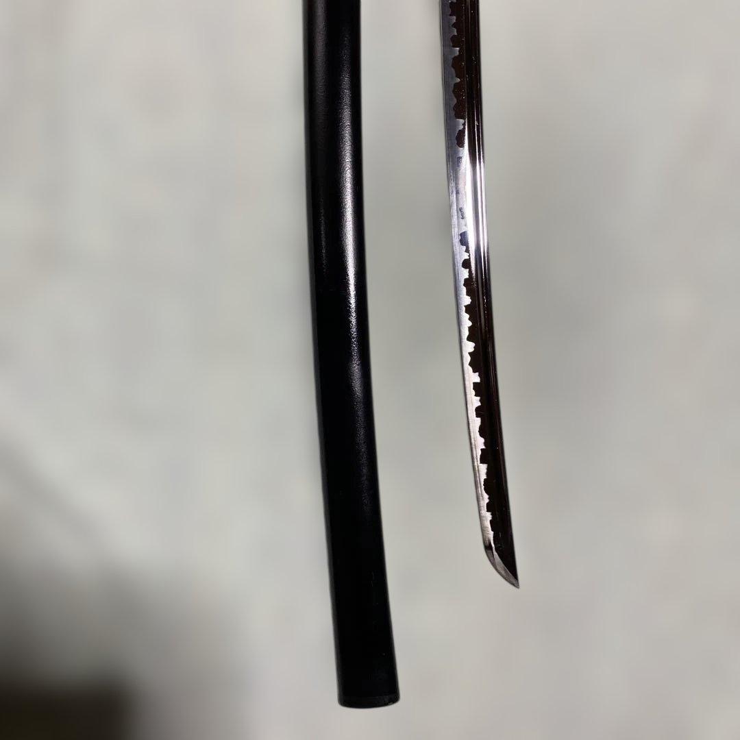 模造刀(居合刀)下緒無し 茶柄 鶴と波絵角丸鍔 - メルカリ