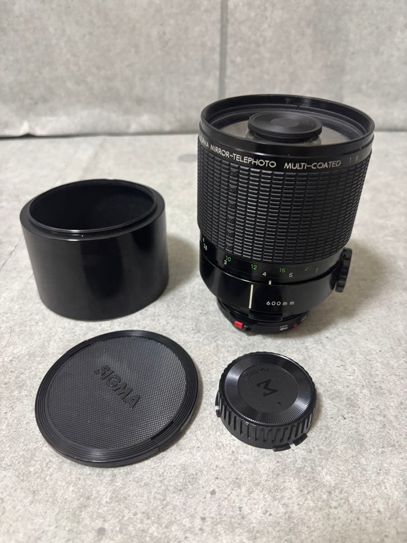 レンズ(単焦点) SIGMA MIRROR-TELEPHOTO 600mm Canon Sigma 600mm f8 Telephoto Mirror Lens w/ Filters for Canon FD [EXC+]