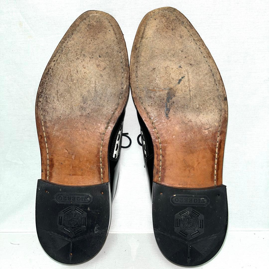 ★E COX★3705★白黒レザーシューズ★9(27.5cm)★