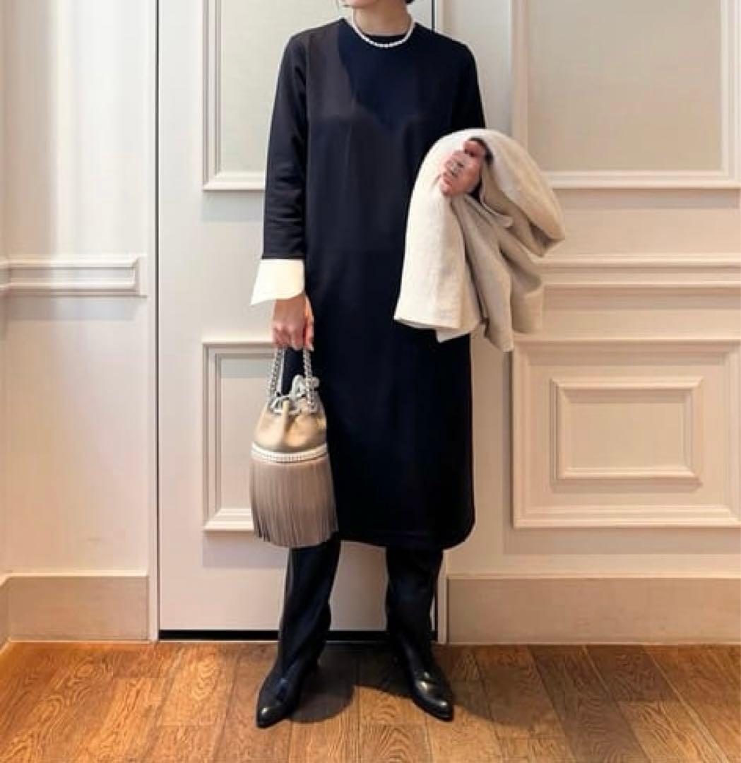 ballsey ボールジィ ニットコンビポンチ クルーネックワンピース