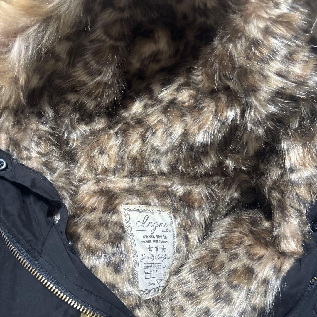 00s y2k グランジ 平成ギャル モッズコート ヒョウ柄 ファー付き3way