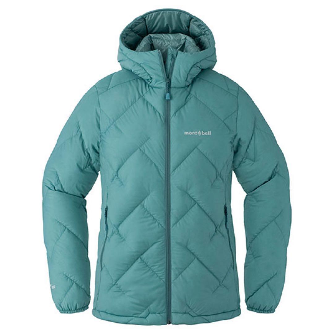 montbell 水色 ネージュダウンパーカ レディースS袋付き - メルカリ