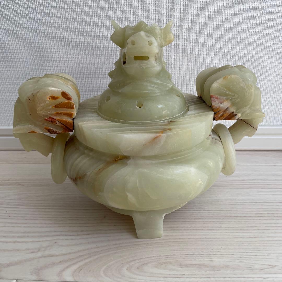 香炉台 石香炉 中国美術 香炉 骨董 大理石 メノウ - メルカリ
