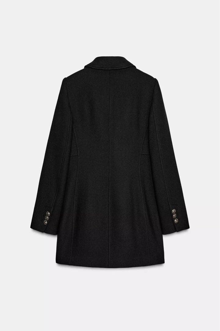 ZARA タグ付き XS ウール混紡ショート丈ダブルブレストコート