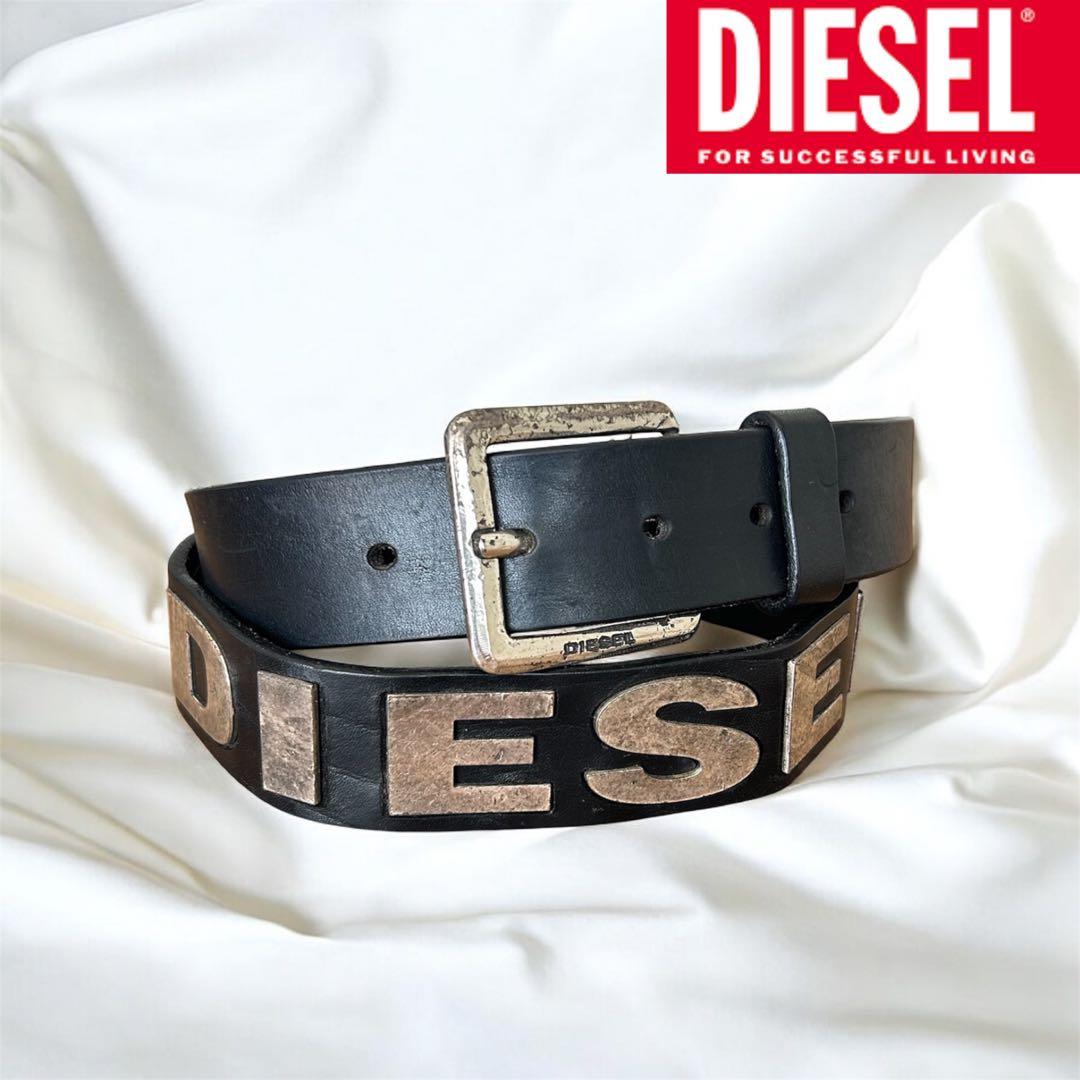 DIESEL ディーゼル ベルト ヴィンテージ加工 バックロゴ - メルカリ