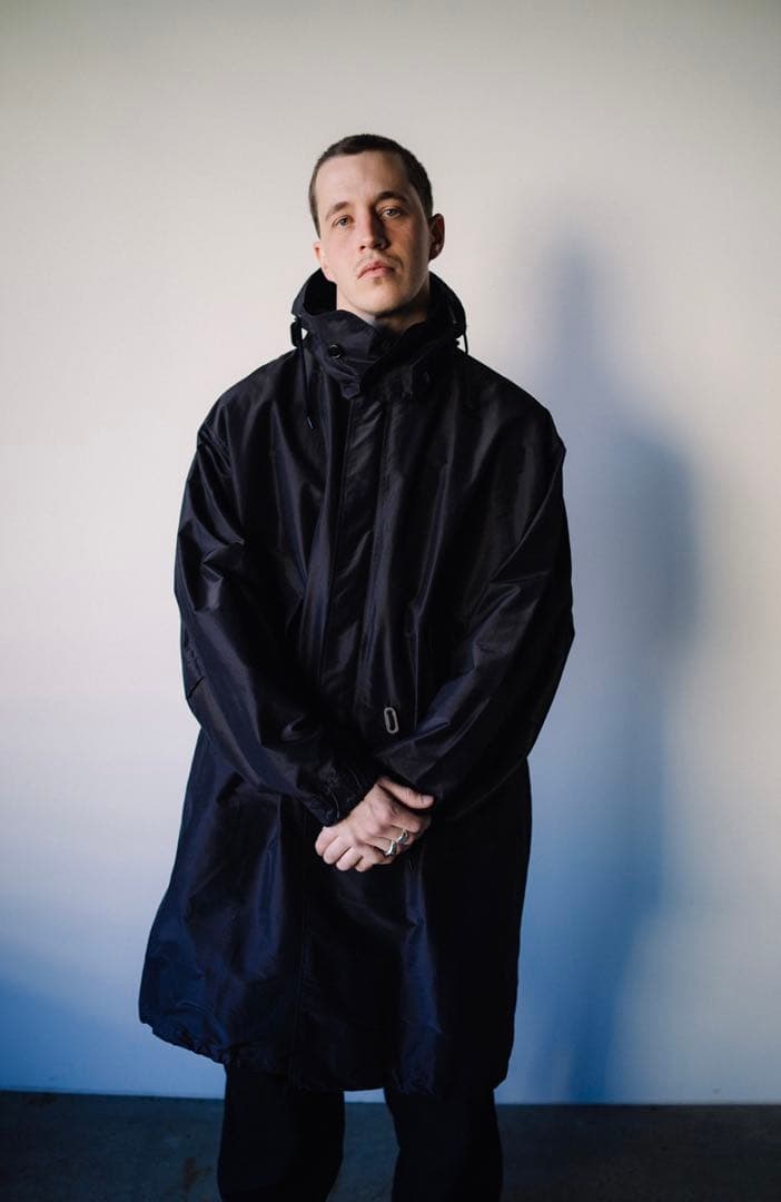 COMOLI コットンシルクフーデッドコート size1 COMOLI (コモリ) コットンシルク フーデッドコート