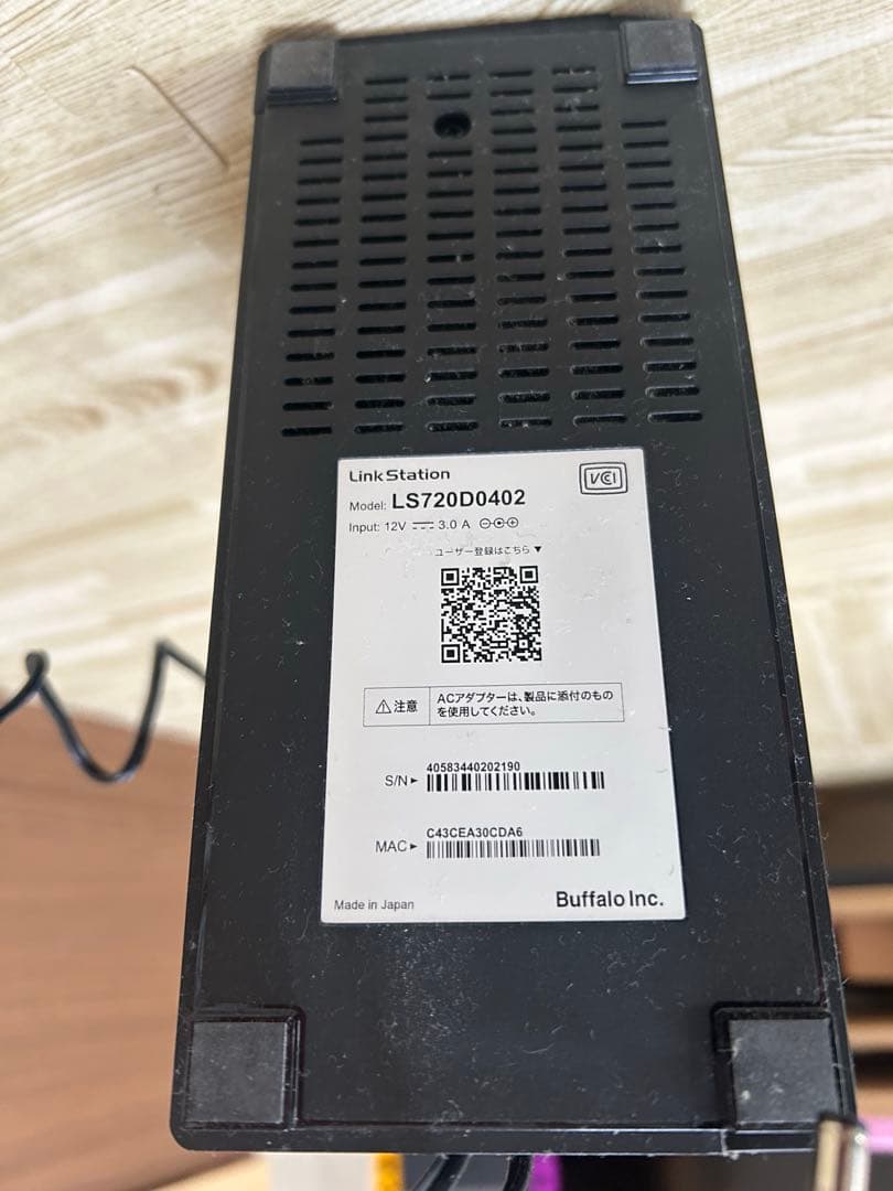 【美品】BUFFALO NAS LS720D/N 2ベイ 4TB 2.5GbE