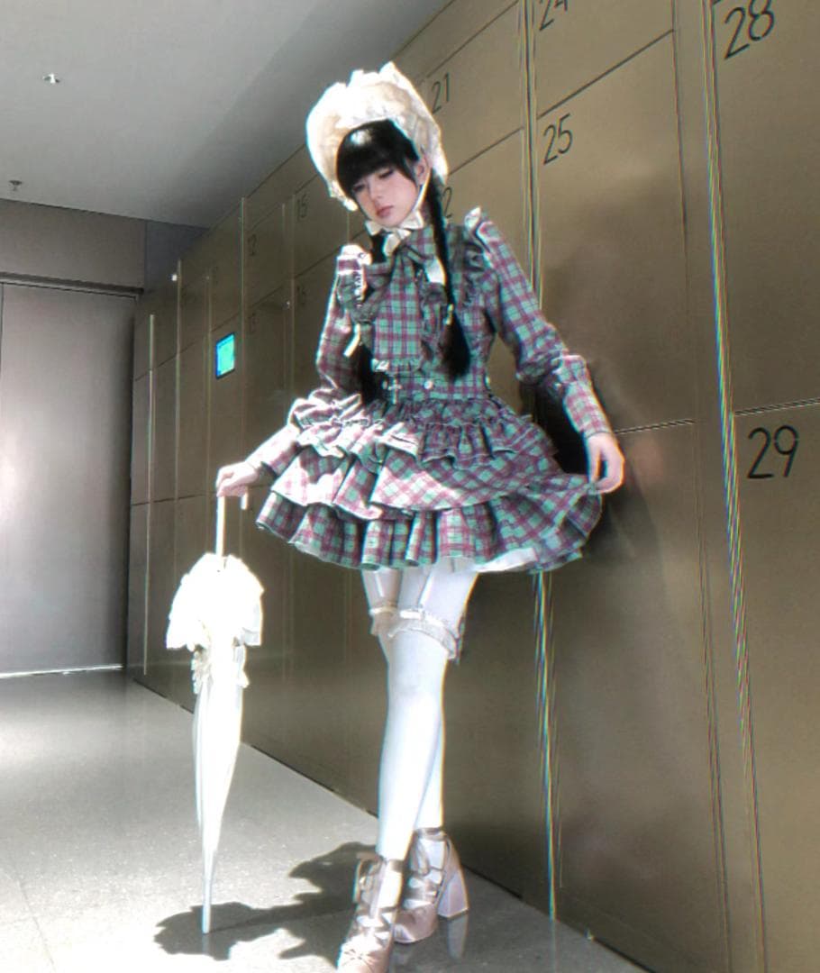 即納 CATCOCOONクラシカルドール 長袖 セットアップ 緑チェック - メルカリ