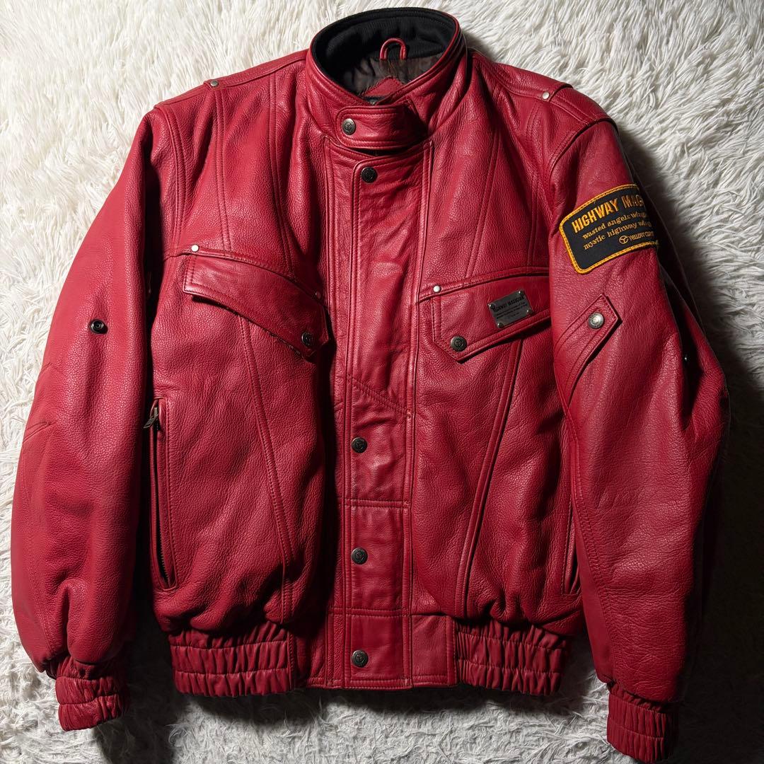 t*9様 美品□イエローコーン バイクウェア 本革 レッド L - メルカリ