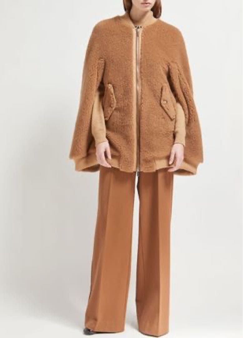 MaxMara マックスマーラ テディベア キャメルボンバーケープ S - メルカリ