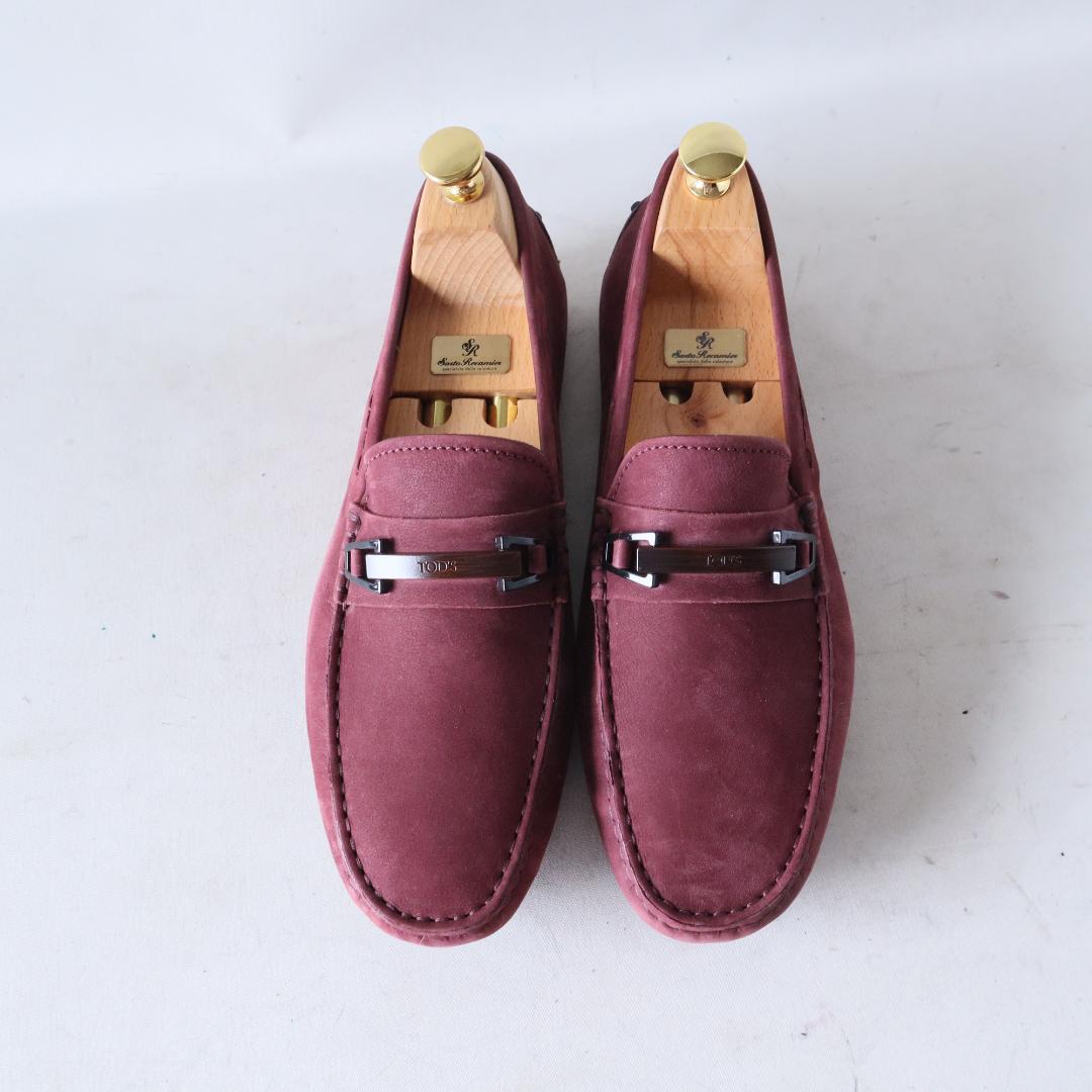極美品トッズゴンミーニ　ドライビングシューズ　ワインレッド　6.5 25.5cm