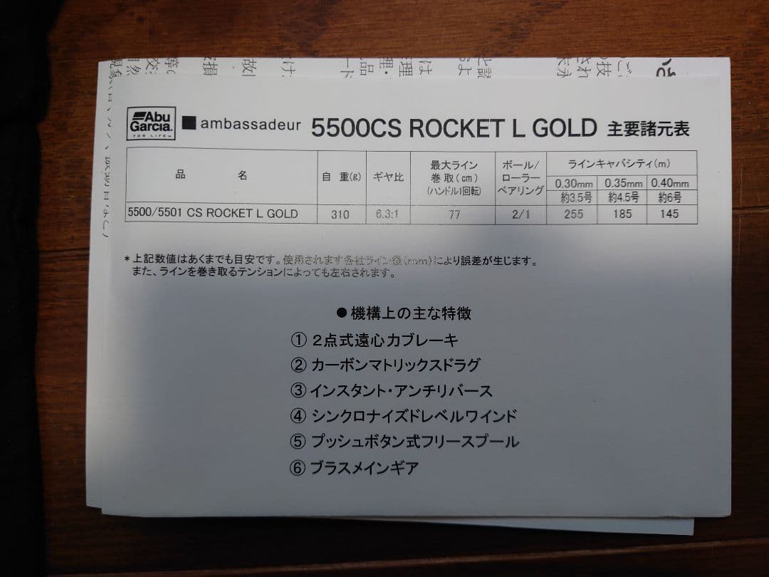 ABU✕ディスプライト✕福田アンバサダー5501CS ROCKETライブゴールド