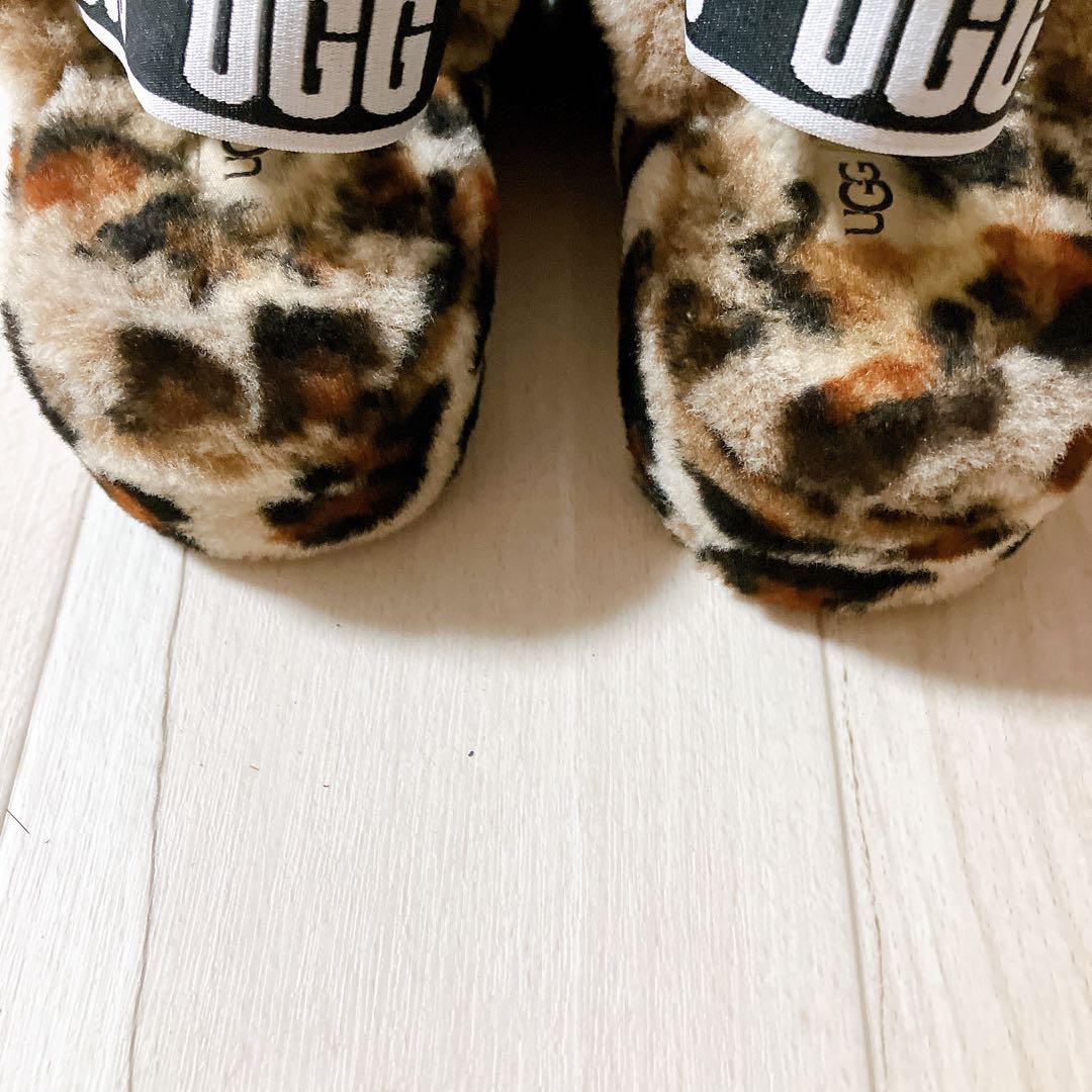 UGG フラッフ イヤー スライド サンダル レオパード 23㎝ - メルカリ