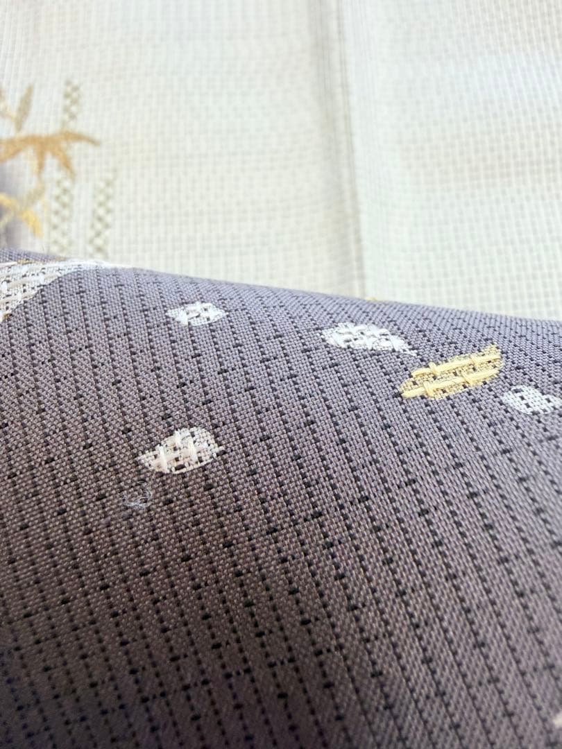 未使用 高級 訪問着 正絹 袷 白大島紬 刺繍 ホワイト 暈し染め パール