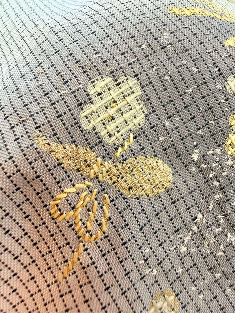 未使用 高級 訪問着 正絹 袷 白大島紬 刺繍 ホワイト 暈し染め パール