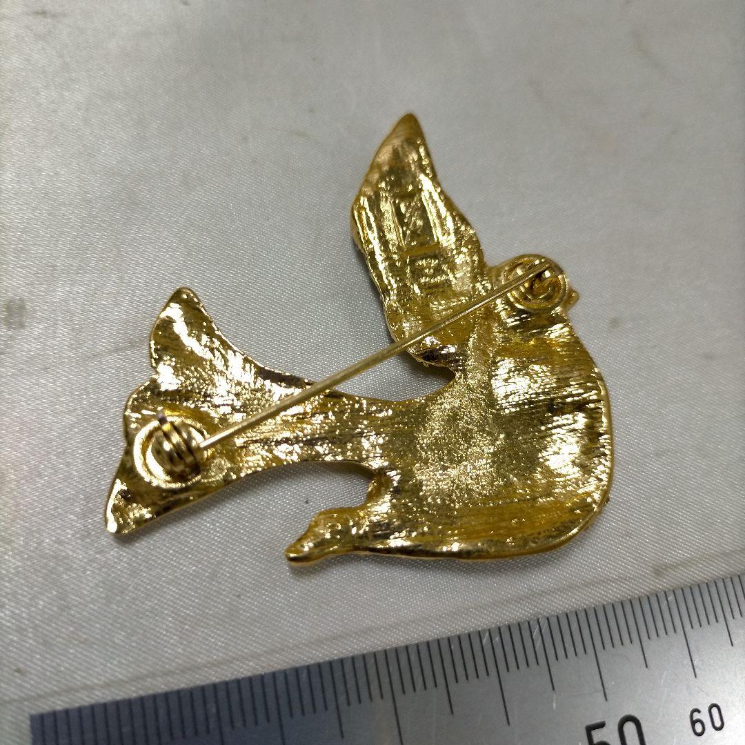 YSL イヴ・サンローランゴールド 鳥バードブローチ