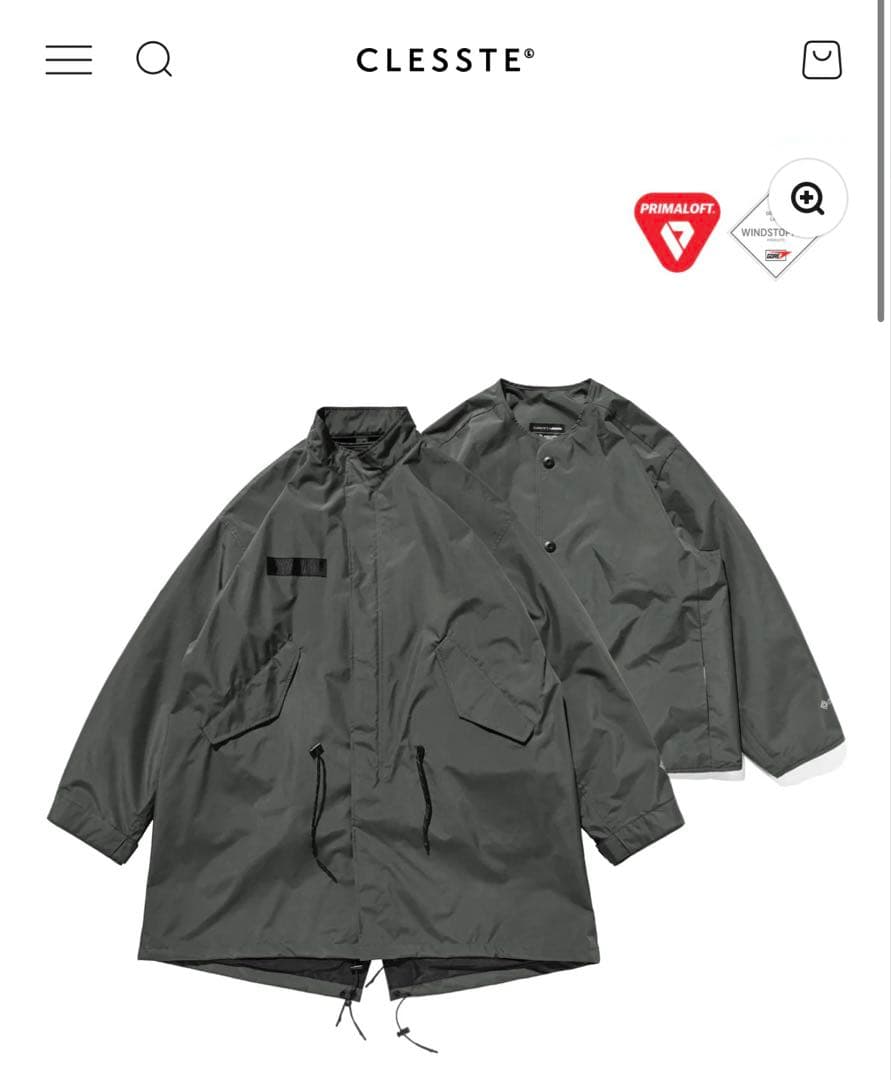 CLESSTE +phenix FISHTAIL PARKA サイズ1 phenix WINDSTOPPER® by GORE-TEX LABS CITY FISHTAIL PARKA WITH LINER J