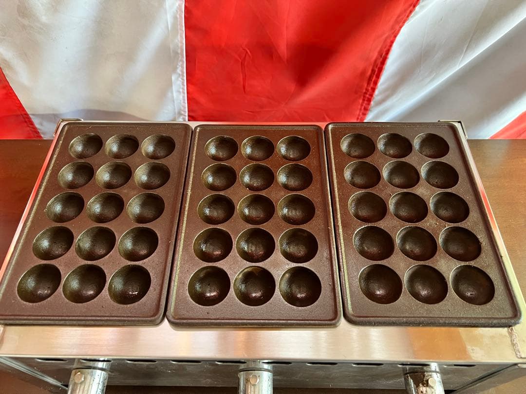 たこ焼き器 業務用 15穴プレート3枚 45玉 プロパンガス 店舗 屋台 飲食