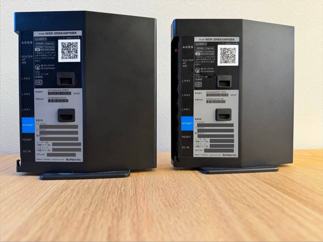 【2台セット】バッファロー Wi-Fi6 ルーター WSR-3000AX4P WNR-3000AX4/2SN : Wi-Fiルーター : AirStation | バッファロー