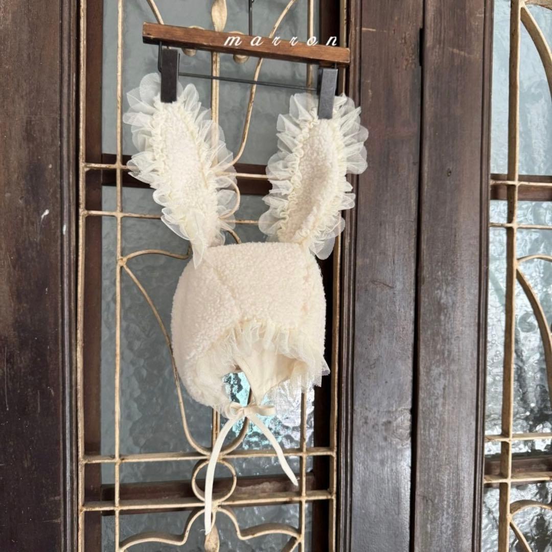 完売品】marron ルナファー ロンパース＋うさ耳ボンネット 3〜6m