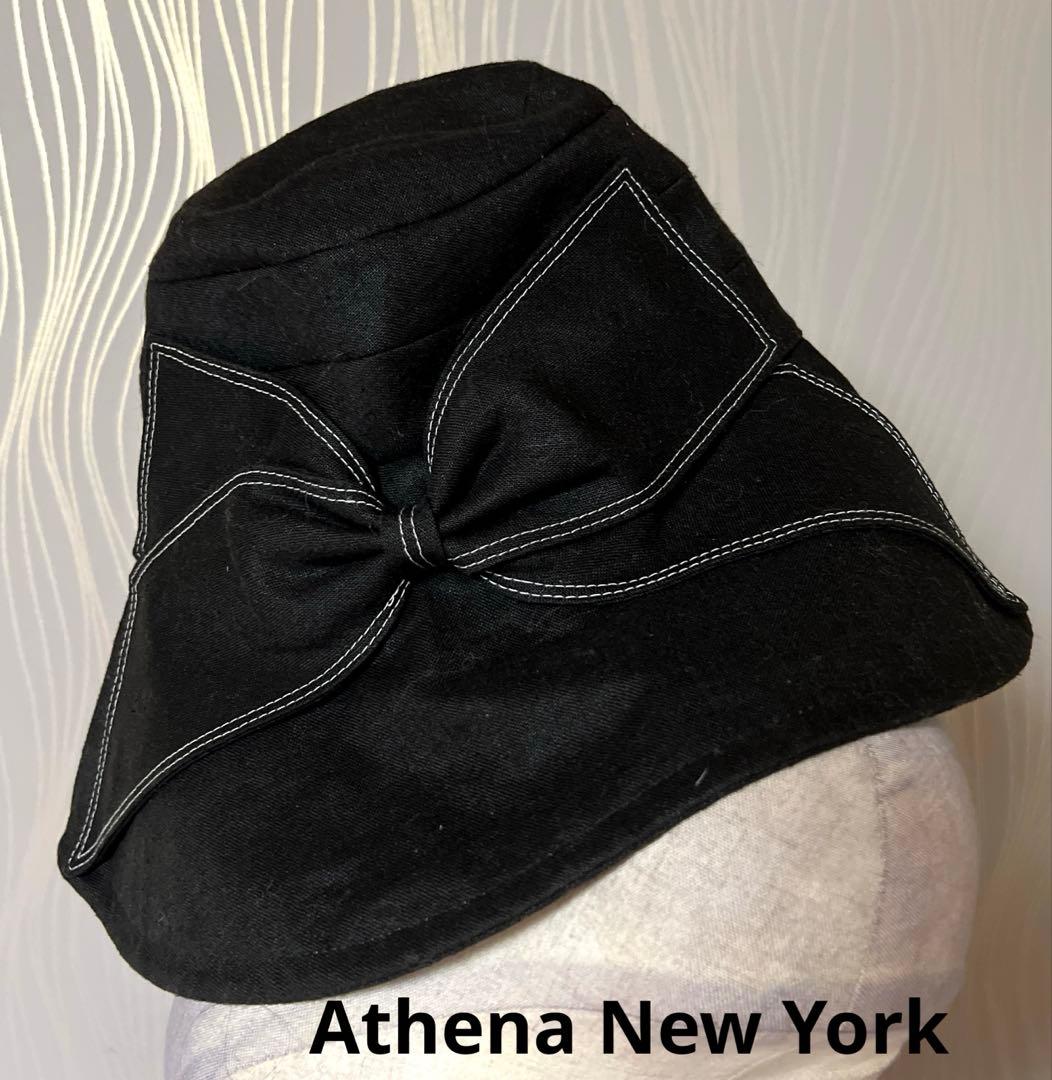 お値下げ‼️Athena New York アシーナニューヨーク ハット ブラック Athena New York（アシーナニューヨーク） 帽子 ハット Athena New