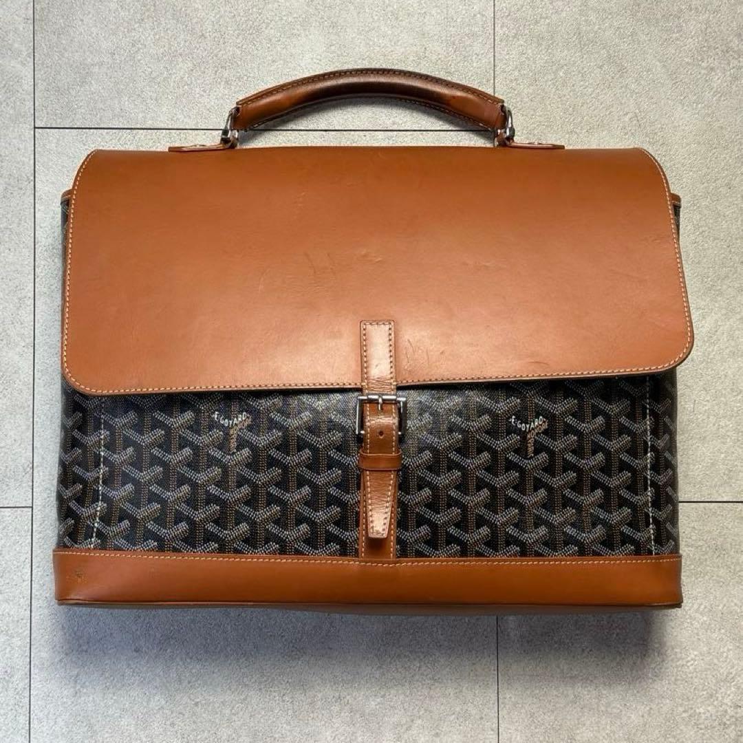 ゴヤール ビジネスバッグ シタダンPM ブラック メンズ ブリーフケース GOYARD - 極美品 ゴヤール ビジネスバッグ シタダンPM ブラック メンズ