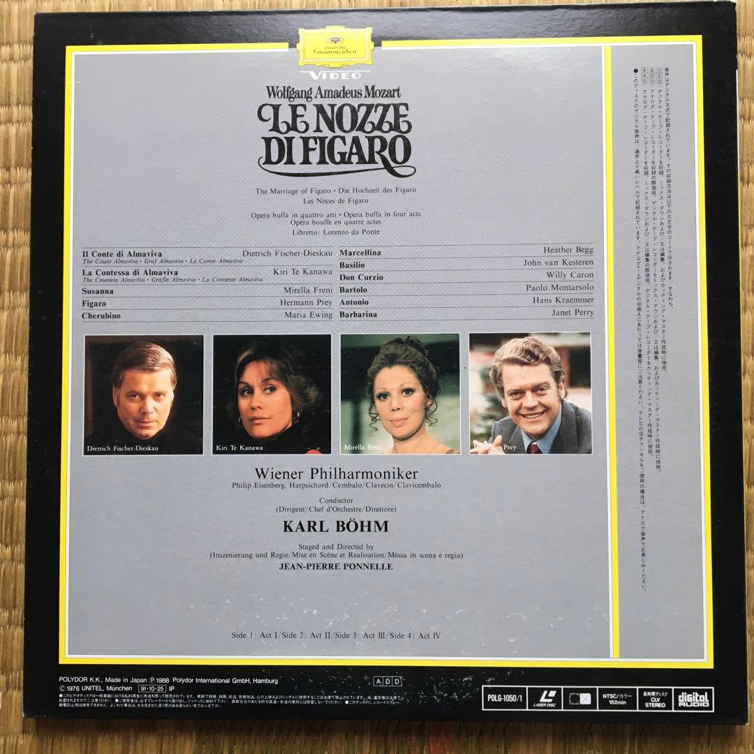 【国内盤LD】帯付き　モーツァルト歌劇「フィガロの結婚」POLG-1050/1