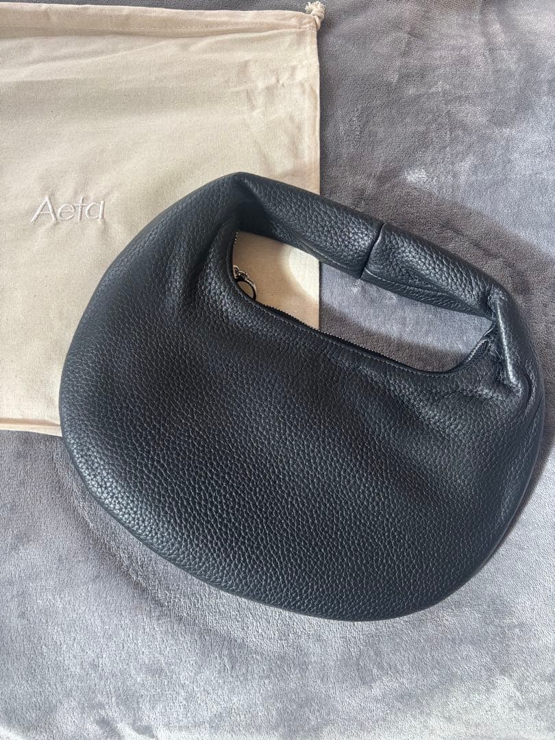 Aeta ONE SHOULEDR M ブラック Aeta/DEER LEATHER ONE SHOULDER M(BLACK)