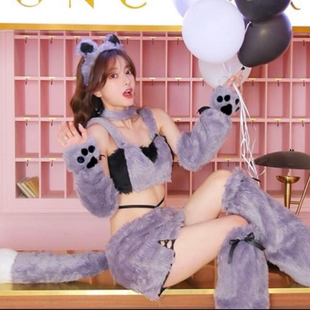 malymoon マリームーン 狼 衣装 コスチューム 仮装 7点セット 即日発送】ふわもこ狼(おおかみ)コスチューム《ハロウィンコスプレ7点