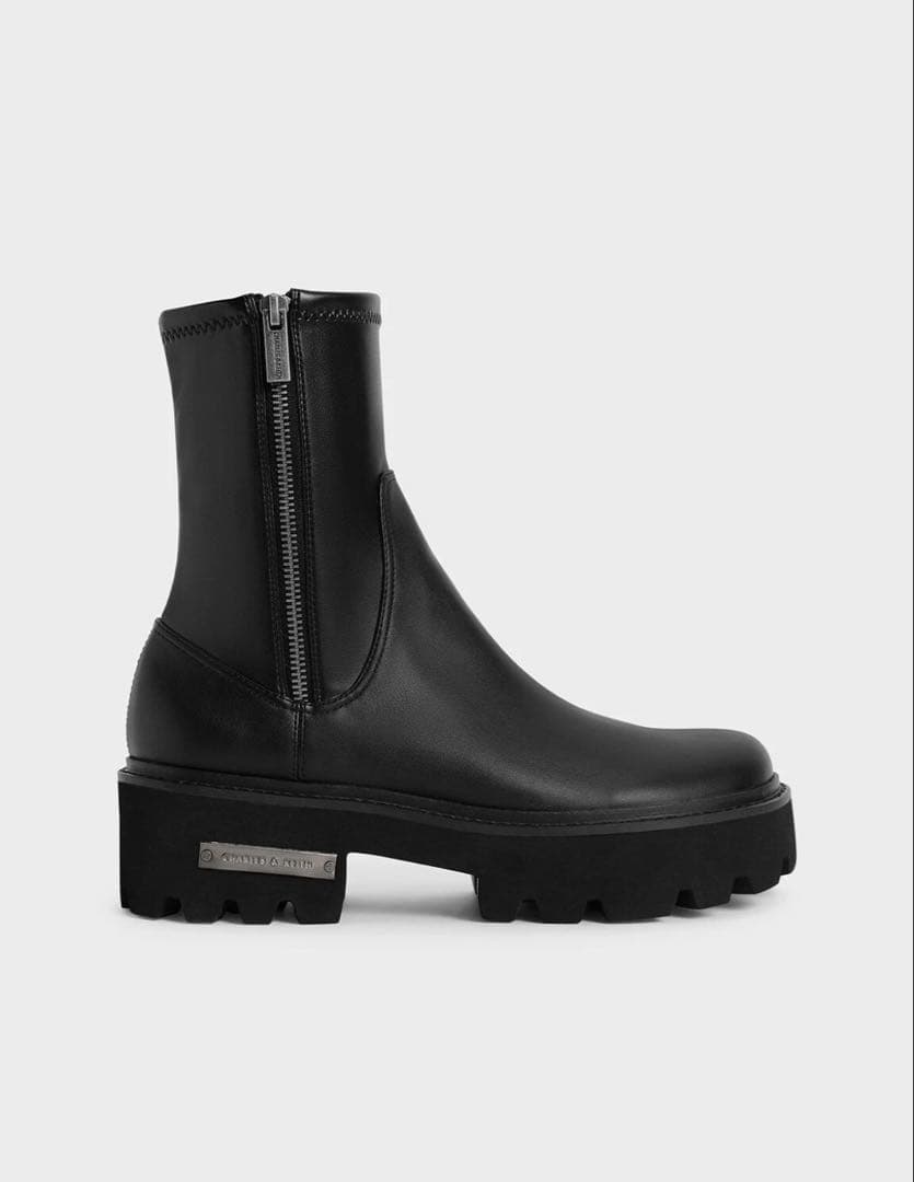 【新品未使用】チャールズアンドキース サイドジップ アンクルブーツ 23.5cm