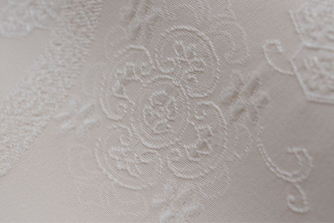 反物 未仕立て ベージュ 絹100% 12.8m 保管品 鵬笙 丹後ちりめん