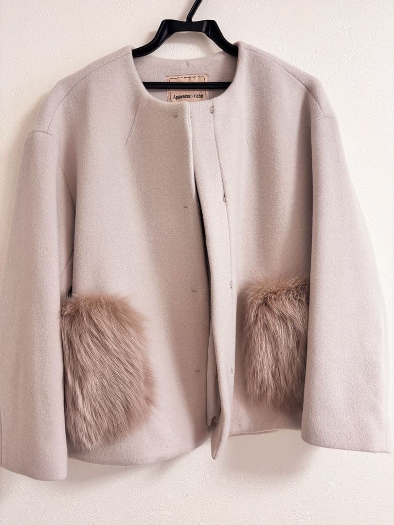 2WAYポケファーノーカラーコート Apuweiser-riche - メルカリ