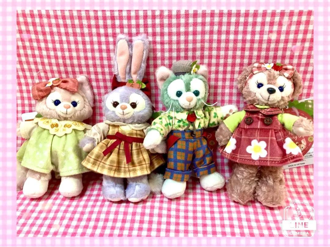 ♡ハートフェルトストロベリー♡ぬいぐるみバッヂ♡2024年♡タグ、値札付き♡ いちごモチーフのコスチューム！東京ディズニーシー「ダッフィー