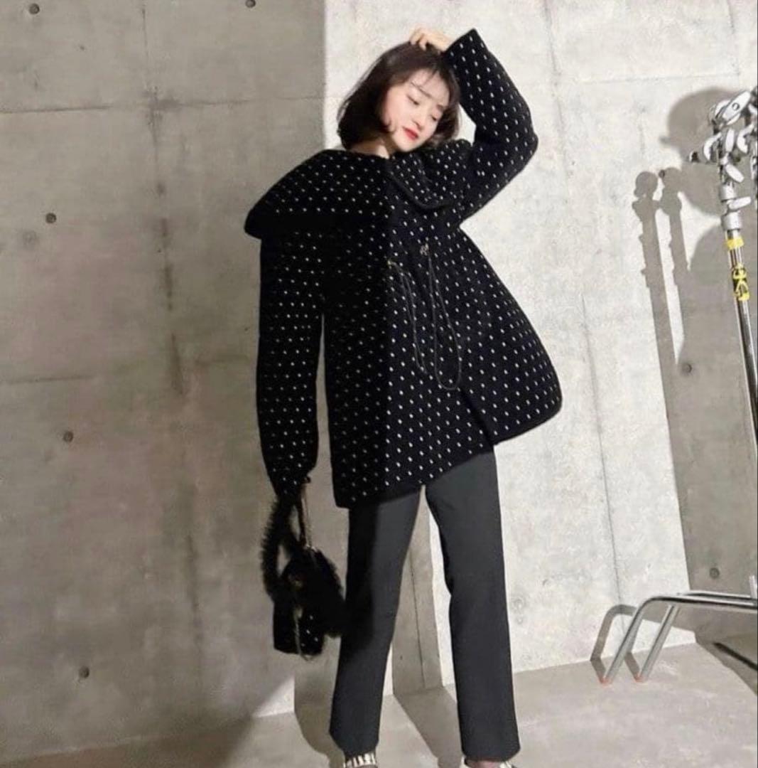 Bibiy ODETTE COAT ビックカラーコート　ドットコート bibiy ODETTE COAT ドットコート - メルカリ