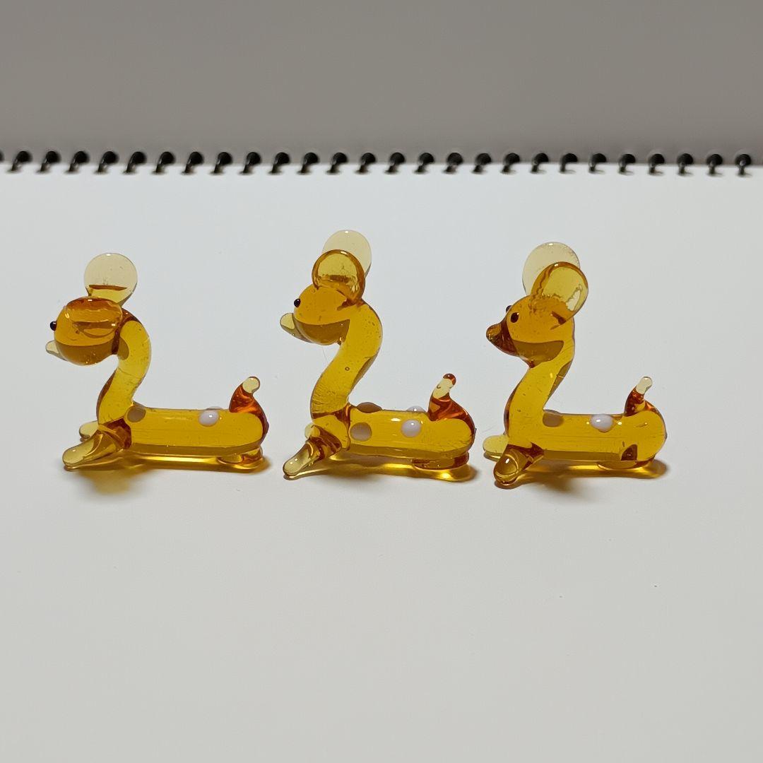 K166] レトロ ガラス細工 鹿 小 3個 - メルカリ