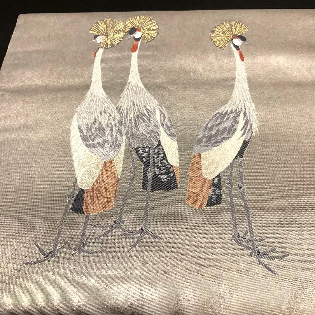 上村松篁作 冠鶴 泥金錦 袋帯 - メルカリ