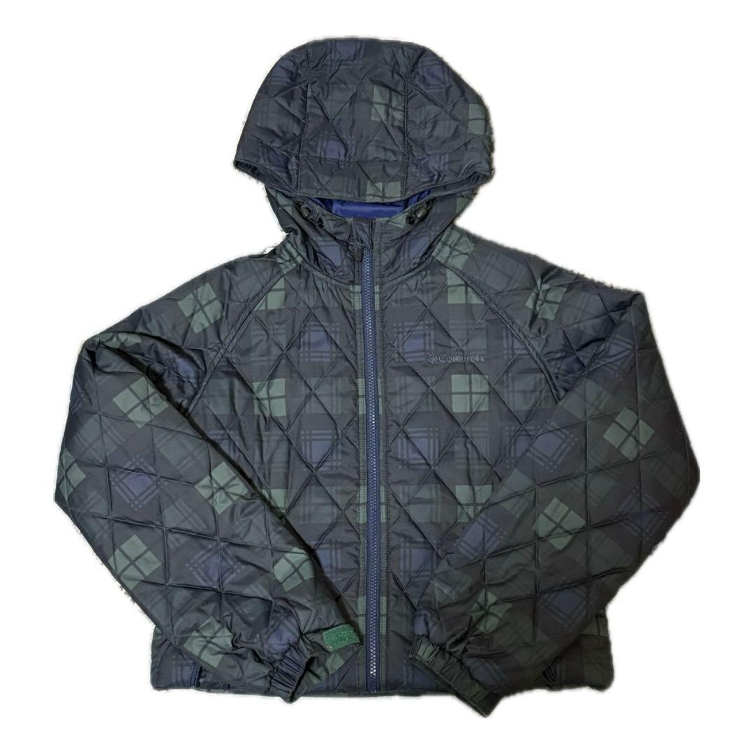 コロンビア hooded puffer jacket チェック キルティング S - メルカリ